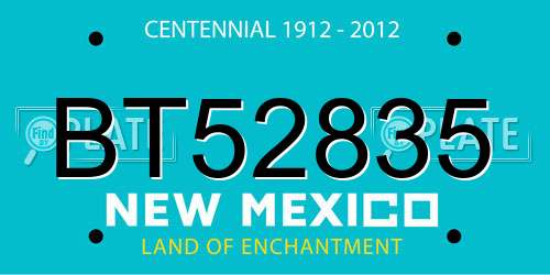 BT52835 New Mexico License Plate