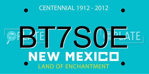 BT7S0E New Mexico License Plate