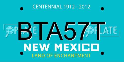 BTA57T New Mexico License Plate