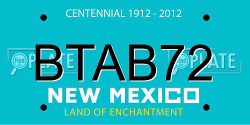 BTAB72 New Mexico License Plate