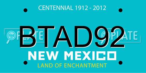 BTAD92 New Mexico License Plate