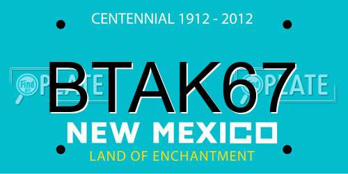 BTAK67 New Mexico License Plate