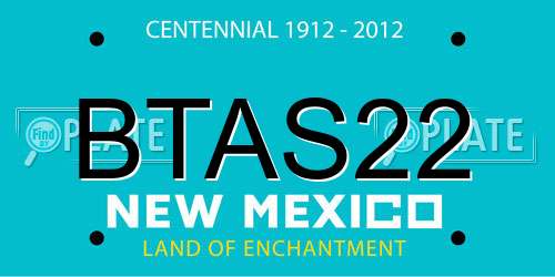 BTAS22 New Mexico License Plate