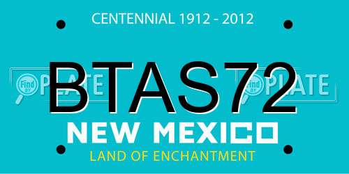 BTAS72 New Mexico License Plate