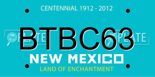 BTBC63 New Mexico License Plate