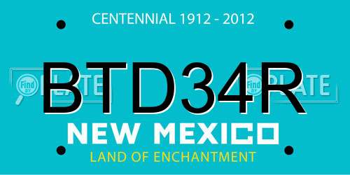 BTD34R New Mexico License Plate