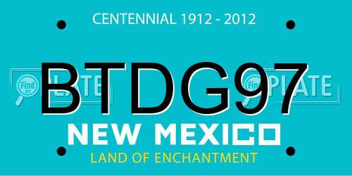 BTDG97 New Mexico License Plate