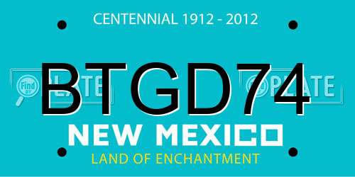 BTGD74 New Mexico License Plate