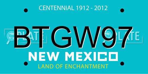 BTGW97 New Mexico License Plate