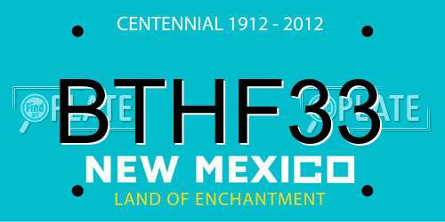BTHF33 New Mexico License Plate