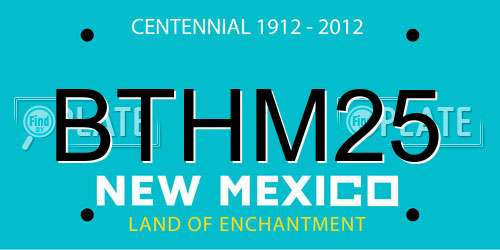 BTHM25 New Mexico License Plate