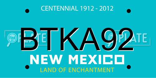 BTKA92 New Mexico License Plate