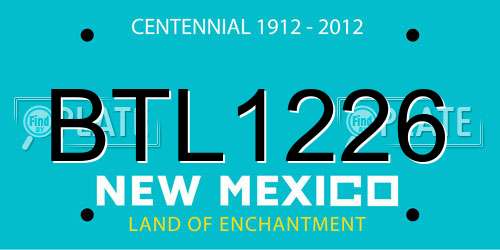 BTL1226 New Mexico License Plate