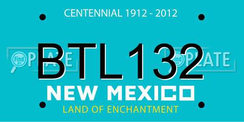 BTL132 New Mexico License Plate