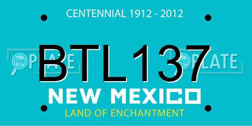BTL137 New Mexico License Plate