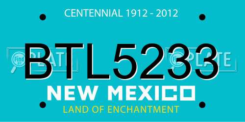 BTL5233 New Mexico License Plate
