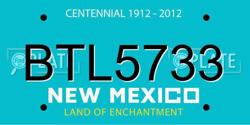 BTL5733 New Mexico License Plate