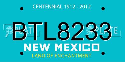 BTL8233 New Mexico License Plate