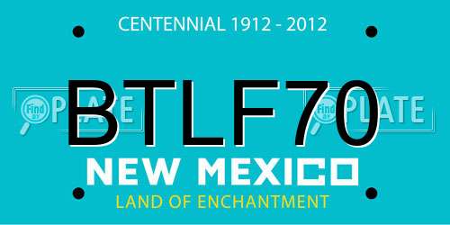 BTLF70 New Mexico License Plate