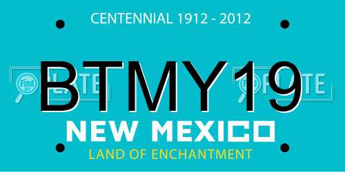 BTMY19 New Mexico License Plate