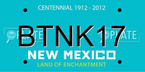 BTNK17 New Mexico License Plate