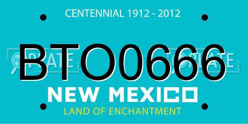 BTO0666 New Mexico License Plate