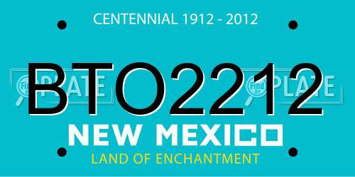 BTO2212 New Mexico License Plate