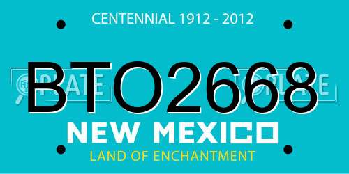 BTO2668 New Mexico License Plate