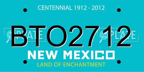 BTO2712 New Mexico License Plate