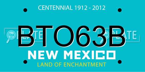 BTO63B New Mexico License Plate