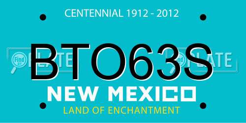 BTO63S New Mexico License Plate