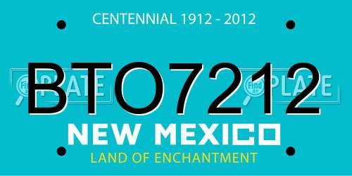 BTO7212 New Mexico License Plate