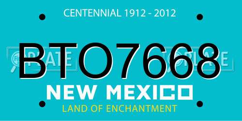 BTO7668 New Mexico License Plate