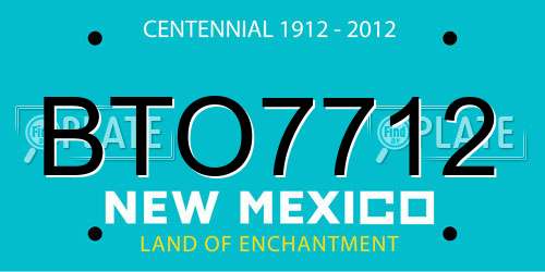 BTO7712 New Mexico License Plate