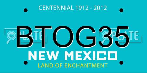 BTOG35 New Mexico License Plate