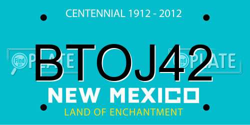 BTOJ42 New Mexico License Plate