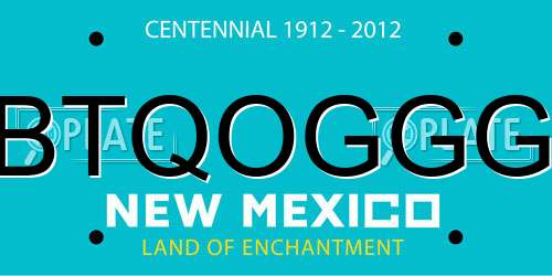 BTQOGGG New Mexico License Plate