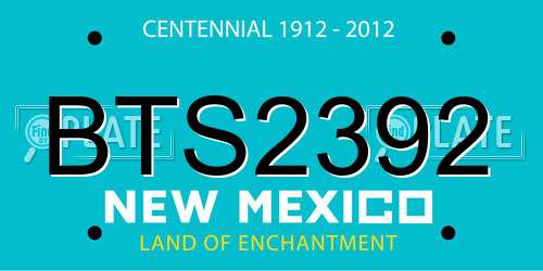 BTS2392 New Mexico License Plate