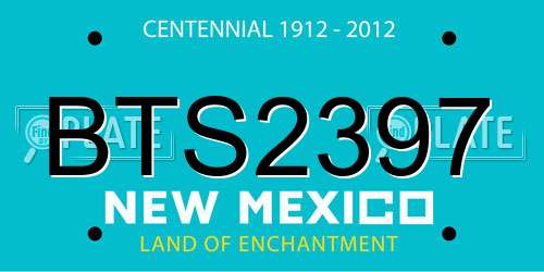 BTS2397 New Mexico License Plate