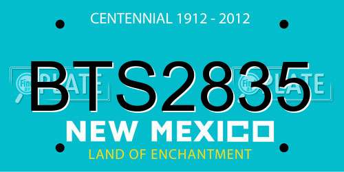 BTS2835 New Mexico License Plate
