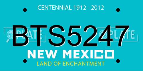 BTS5247 New Mexico License Plate