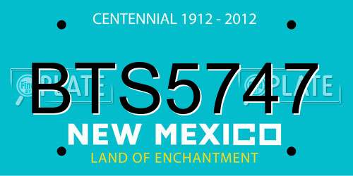 BTS5747 New Mexico License Plate