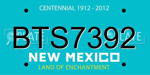 BTS7392 New Mexico License Plate