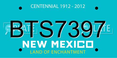 BTS7397 New Mexico License Plate