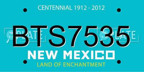 BTS7535 New Mexico License Plate