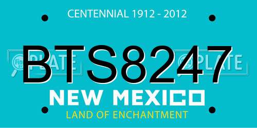 BTS8247 New Mexico License Plate
