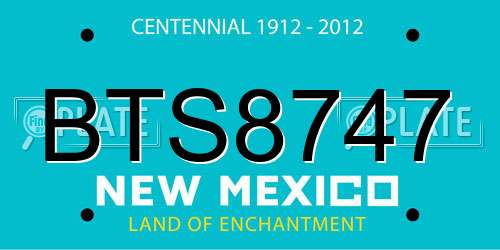 BTS8747 New Mexico License Plate
