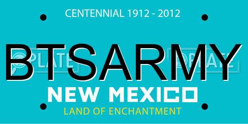 BTSARMY New Mexico License Plate