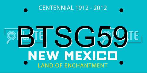 BTSG59 New Mexico License Plate