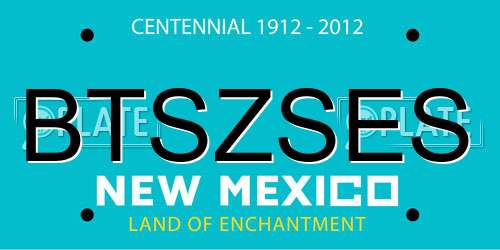 BTSZSES New Mexico License Plate